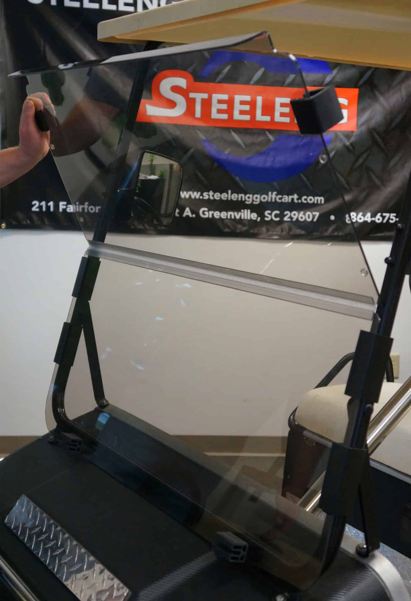 GOLF CART WINDSHIELDS WSTX02 WSTX02 – SGC Windshield Tinted Foldable for EZGO TXT (2014-up) FREEDOM
