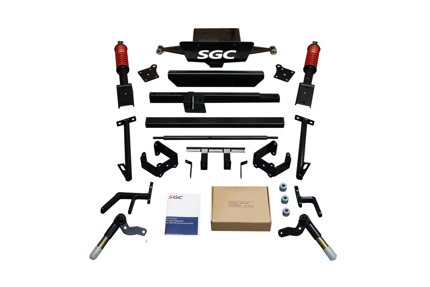 EZGO TXT/PDS LKTX09 – SGC Lift Kit –EZGO LIFT KIT 6″ Heavy Duty Built-In Coil-Over Shock A-Arm kit for EZGO TXT/PDS (2001.5-2013) Electric