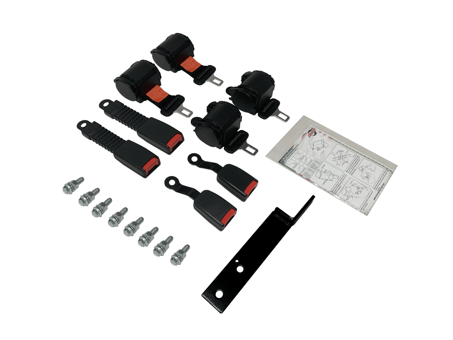 GOLF CART SEAT BELT KIT SB0001 – SGC Seat Belt – Retractable w/Brackets (SET OF 4)