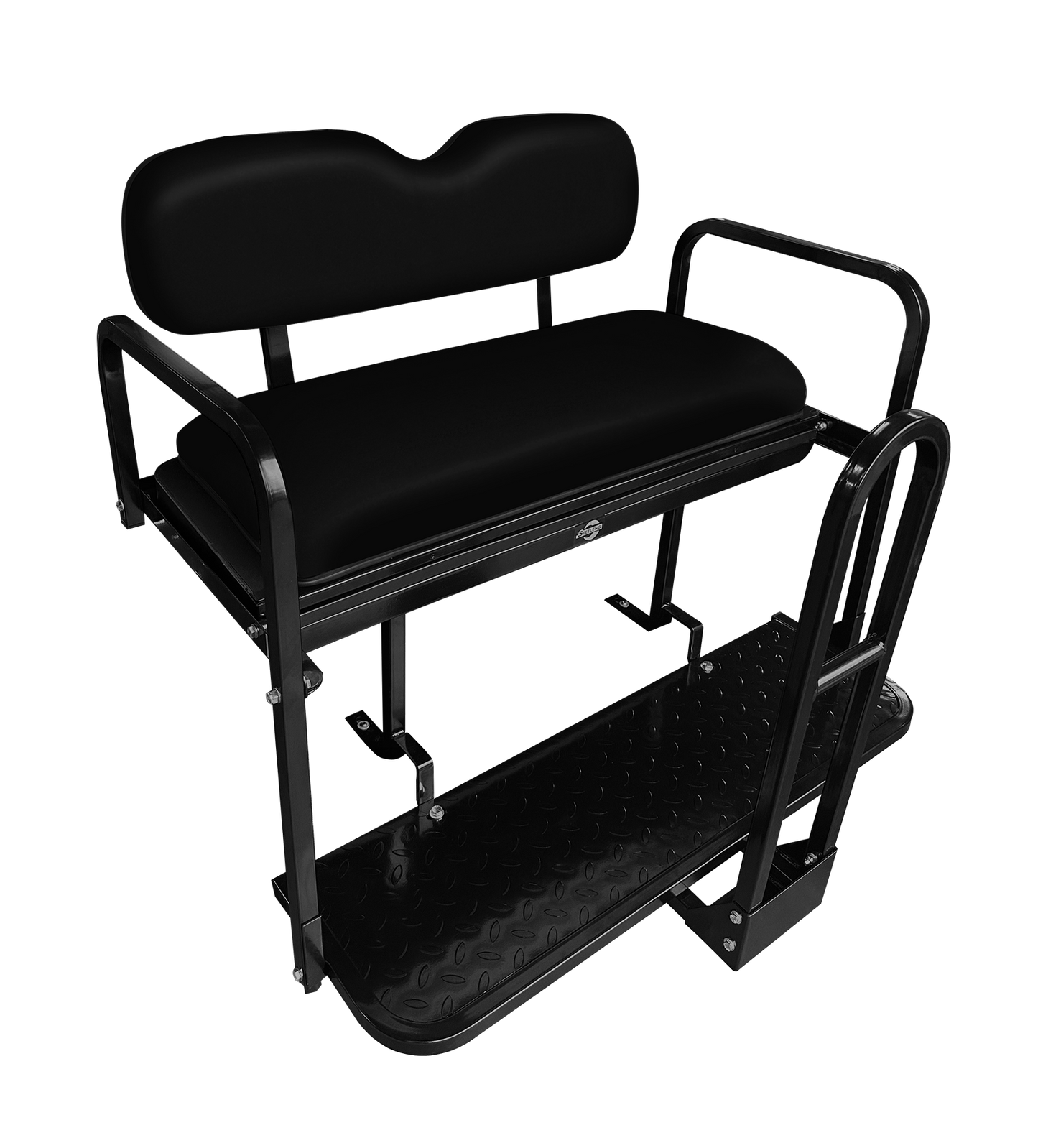 GOLF CART REAR SEAT BNDL-SFPR09-SC0022BNDL-SFPR09-SC0022 – NOMAD Rear Flip Seat – Club Car Precedent (also Tempo) / Black Cushion Set