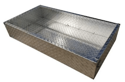 GOLF CART UTILITY BOX UBTX01 UBTX01 – SSGC Utility Box (Open Cargo) Aluminum Diamond Plate for EZGO TXT (1996-2013)