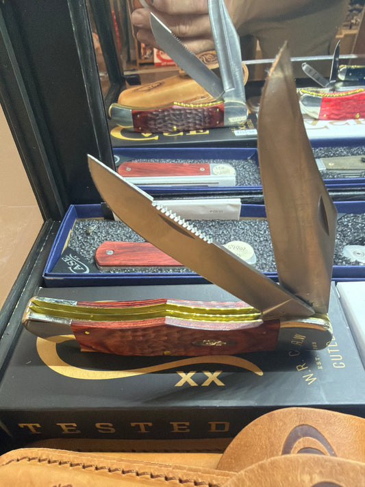 Dymalux® Rosewood - Standard Jig Folding Hunter (6265 SS) w/ Leather Sheath