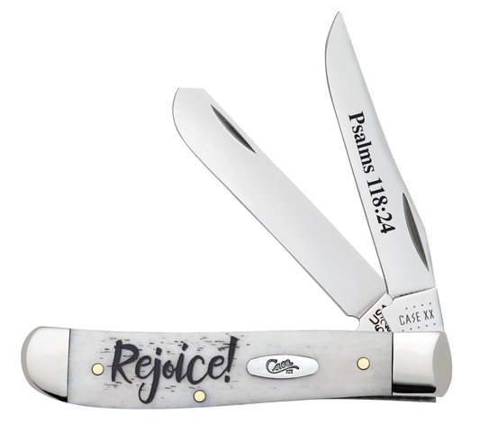 Religious Sayings - Embellished Smooth Natural Bone Mini Trapper (6207 SS) - Psalms 118:24