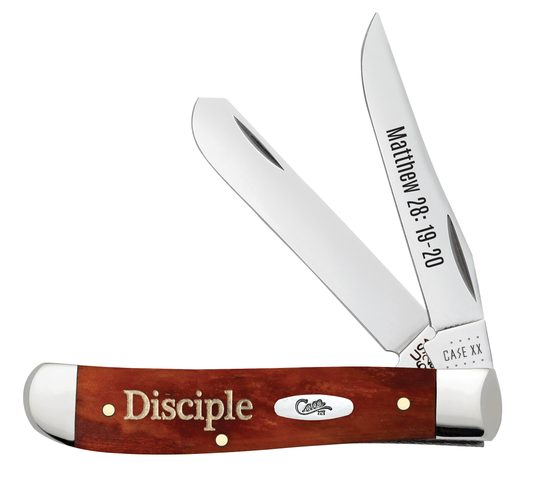 Religious Sayings - Embellished Smooth Chestnut Bone Mini Trapper (6207 SS) - Matthew 28: 19-20
