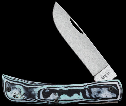 CROSSROADS SERIES - Seafoam Green Burl G-10 - Smooth Sod Buster® Jr (XR10137C S35VN) W/ Pocket Clip