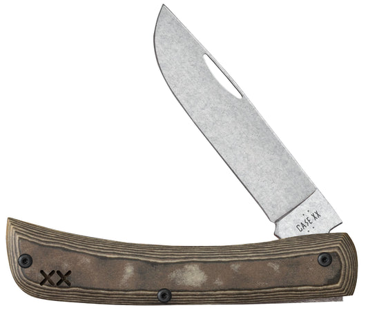 CROSSROADS SERIES - Black & Tan Richlite® w/ Black G-10 - Smooth Sod Buster® Jr (XR10137 S35VN)