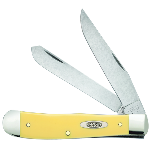 Smooth Yellow Synthetic SS - Trapper (3254C SS) w/ Pocket Clip