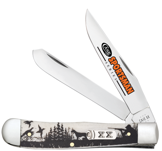 Sportsman Series - Embellished Smooth Natural Bone Trapper (6254 SS) - Hunter w/ Bird Dog