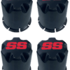 GOLF CART WHEEL AND TIRE SET OF 4 SGC 10″ Vortex Red/Black Wheel – Aluminum Alloy / STEELENG 22″x10.5″-12″ STINGER All Terrain Tire DOT approved