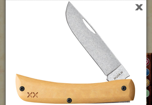 CROSSROADS SERIES - Case Maple Valley Richlite® w/ Black G-10 - Smooth Sod Buster® Jr (XR10137 S35VN)