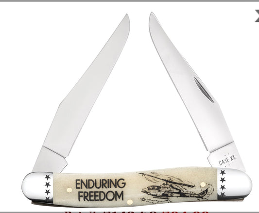 War Series - Embellished Smooth Natural Bone Muskrat (MUSKRAT SS) - Enduring Freedom