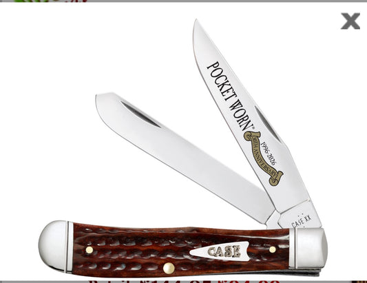 Pocket Worn® Mahogany Bone with Fluted Bolsters Trapper (6254 SS)