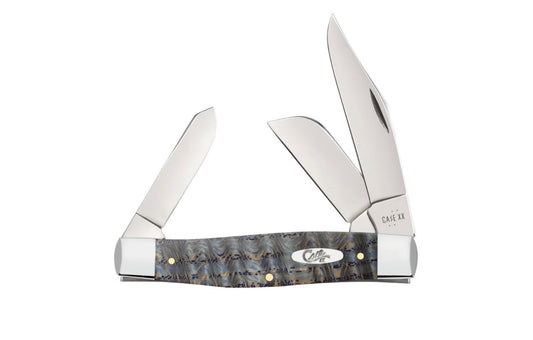 Smooth Blue Curly Oak Wood Large Stockman (7375 SS)