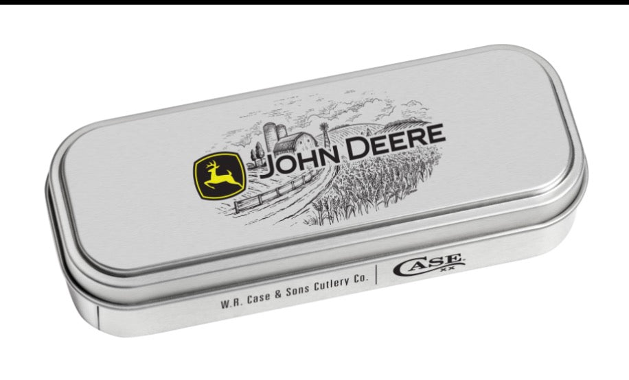 Case XX Rough Jigged Black Synthetic John Deere Trapper Gift Tin Set