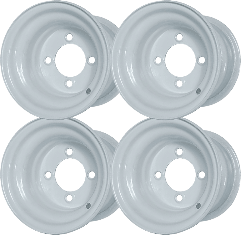 GOLF CART WHEEL SET BNDL-SW0802 BNDL-SW0802 – SGC 8″ White Steel Wheels (SET OF 4)