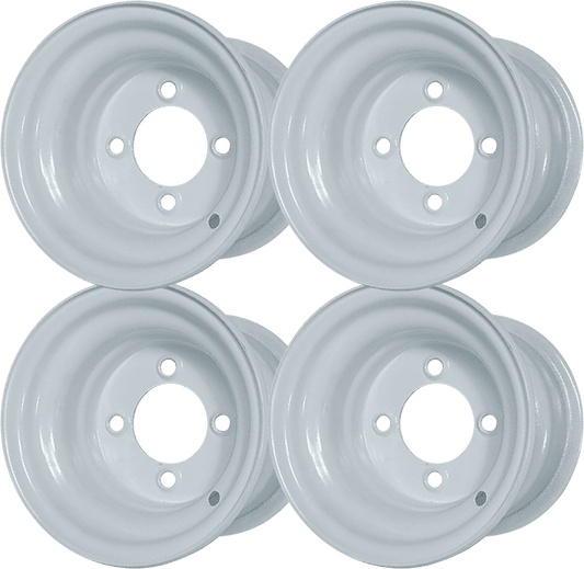GOLF CART WHEEL SET BNDL-SW0802 BNDL-SW0802 – SGC 8″ White Steel Wheels (SET OF 4)