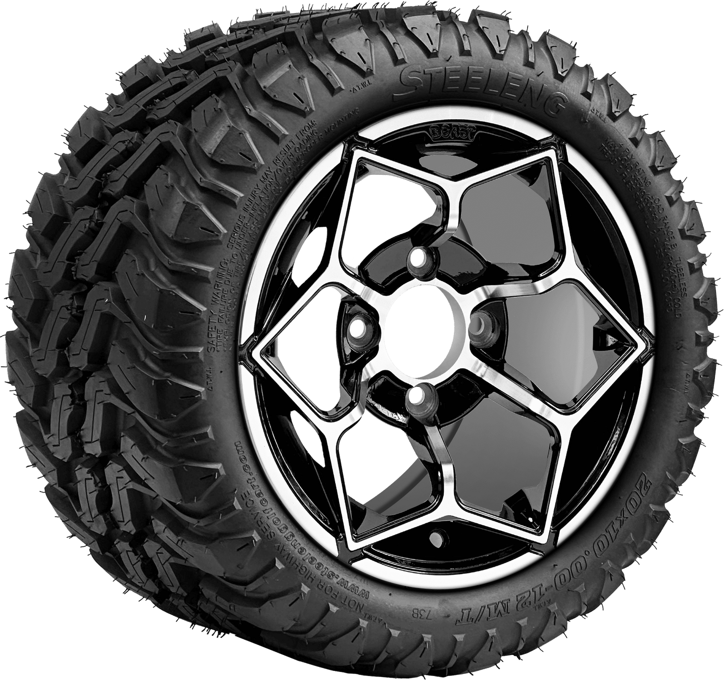 12 INCH GOLF CART WHEEL AND TIRE SET of 4