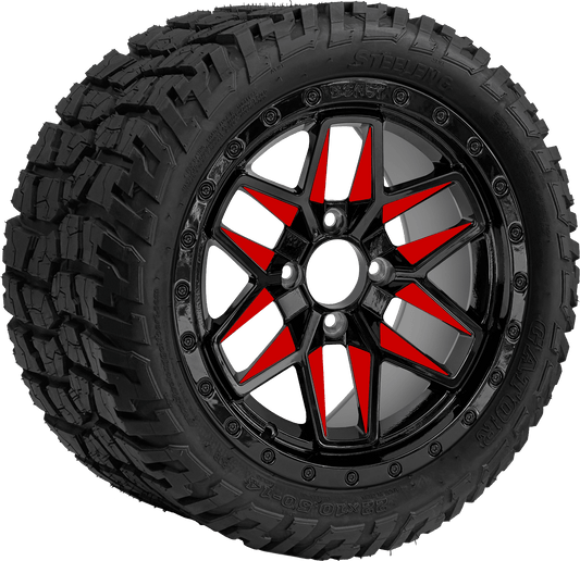 14"GOLF CART  Red Widow Wheel - Aluminum Alloy / STEELENG 22"x10.5"-14" GATOR All Terrain DOT Approved